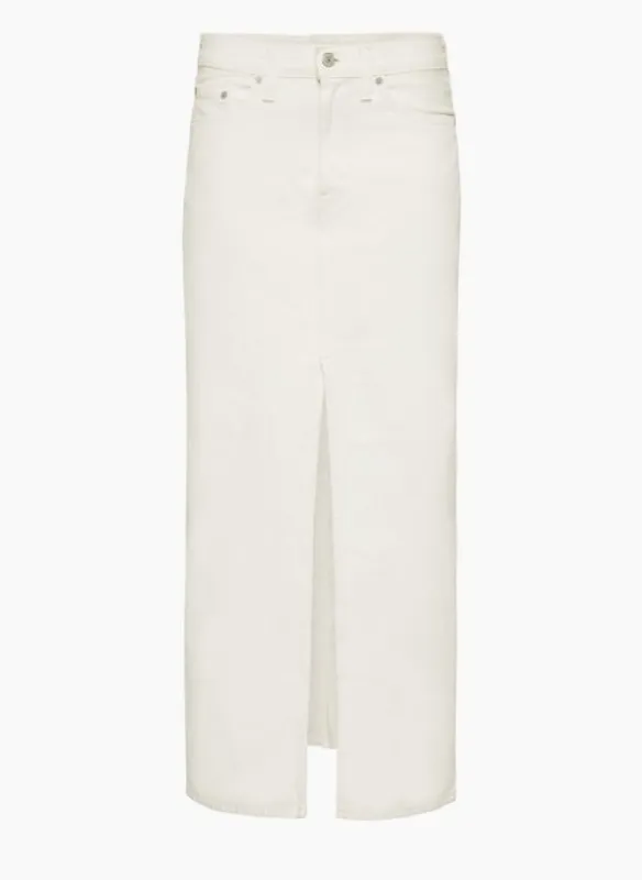 column jean skirt sold by Aritzia