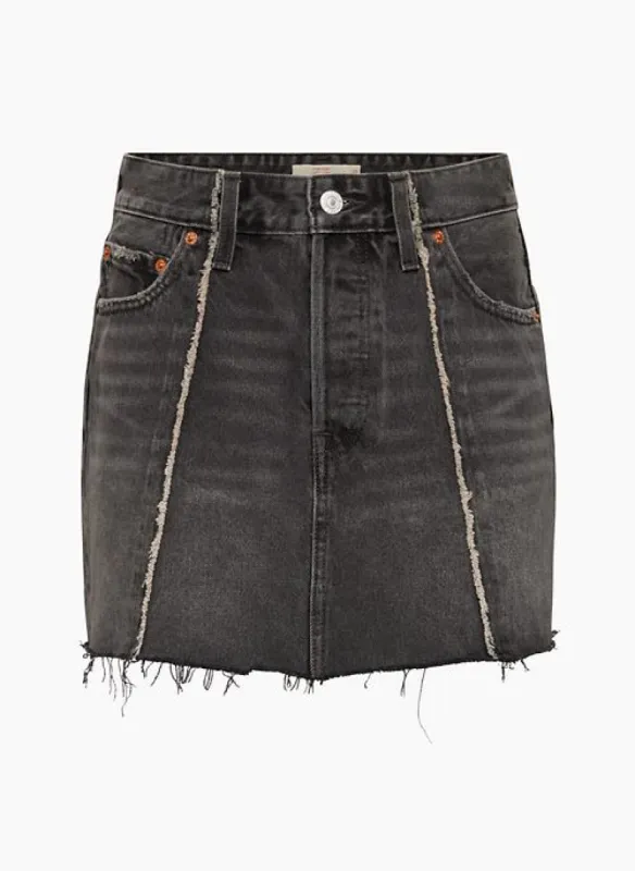 recrafted icon jean skirt sold by Aritzia