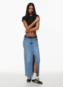 column jean skirt sold by Aritzia