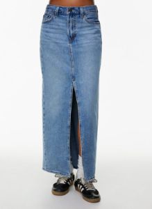 column jean skirt sold by Aritzia