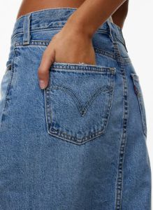 column jean skirt sold by Aritzia