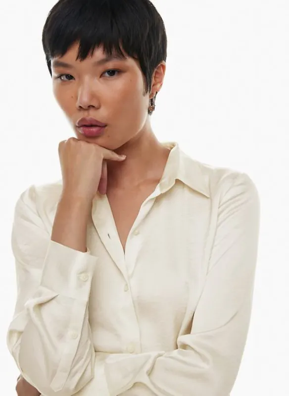 rizzo satin shirt sold by Aritzia