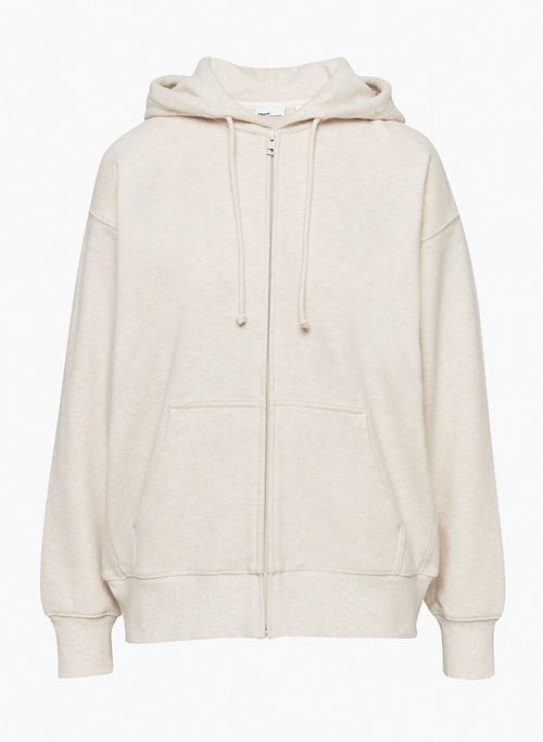 Tna Women's Terry Fleece Boyfriend Zip Hoodie Sweatshirt in Heather Light Oatmeal size Large sold by Aritzia product image thumbnail 6
