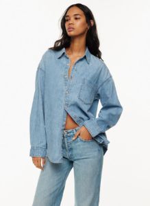 the 80s comfy denim shirt sold by Aritzia