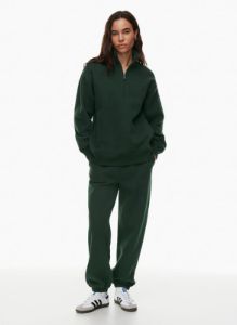 cozy fleece boyfriend 1/2 zip sweatshirt sold by Aritzia