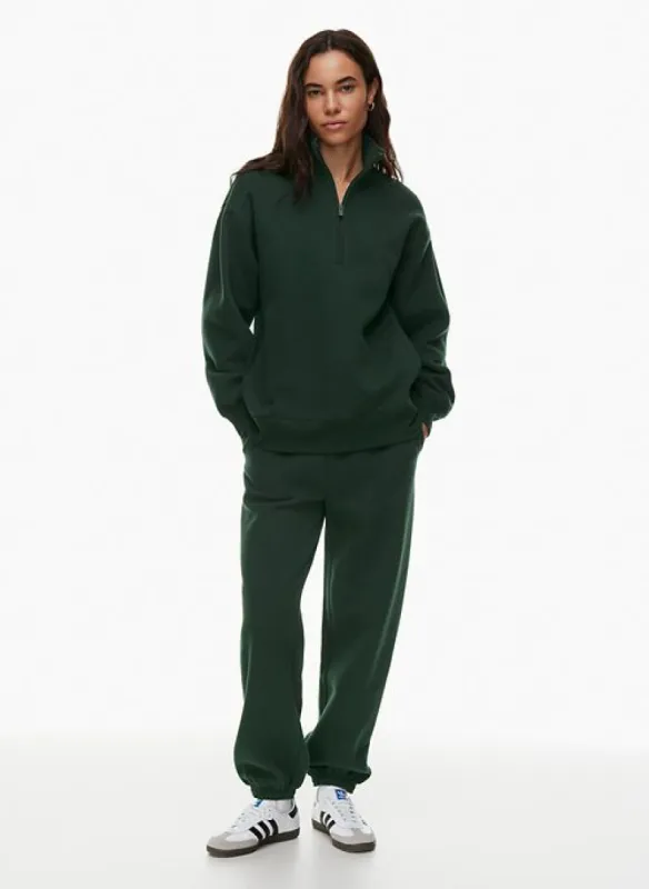 cozy fleece boyfriend 1/2 zip sweatshirt sold by Aritzia