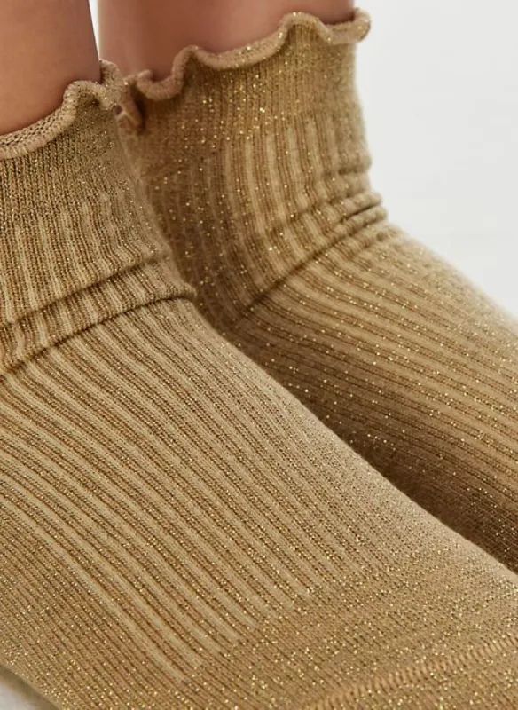 sugarplum metallic ankle sock 3-pack sold by Aritzia