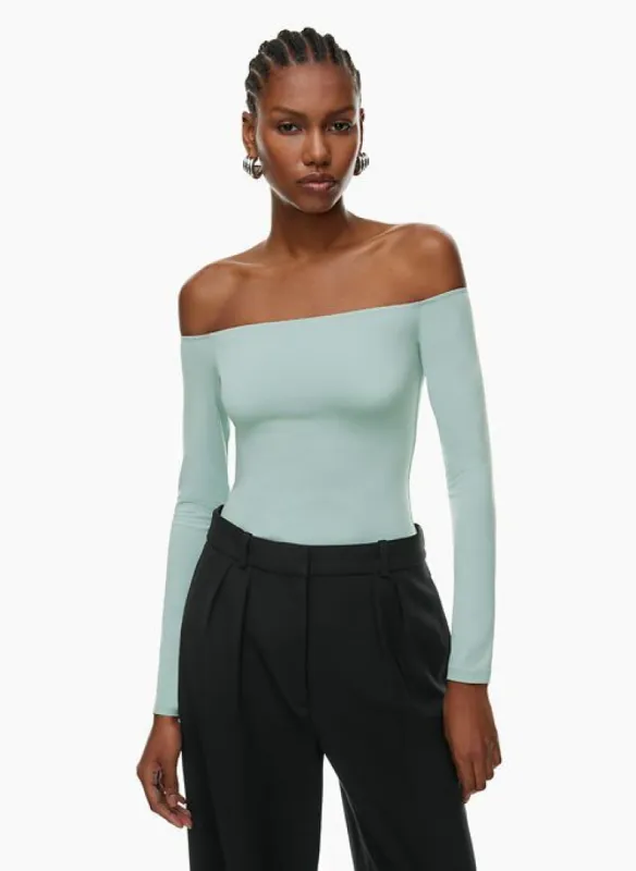 contour off-shoulder longsleeve sold by Aritzia
