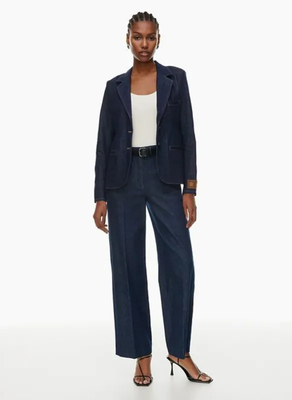 metric denim blazer sold by Aritzia