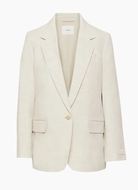 generation linen blazer sold by Aritzia