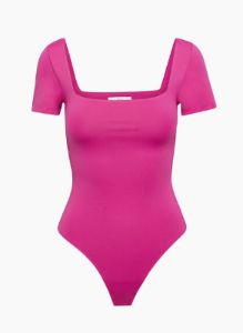 contour squareneck shortsleeve bodysuit sold by Aritzia