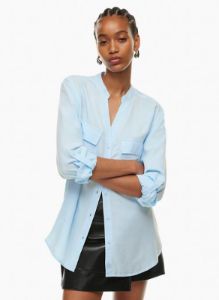 utility collarless shirt sold by Aritzia