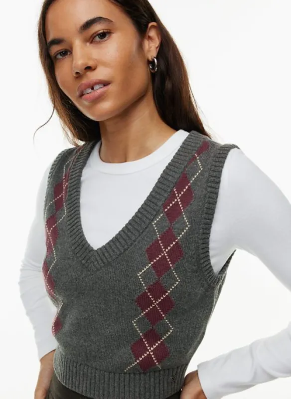 quinn sweater vest sold by Aritzia