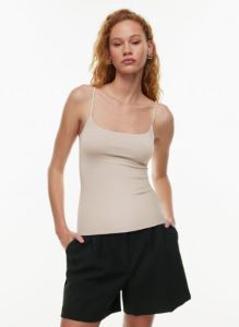 contour squareneck cami hip tank sold by Aritzia