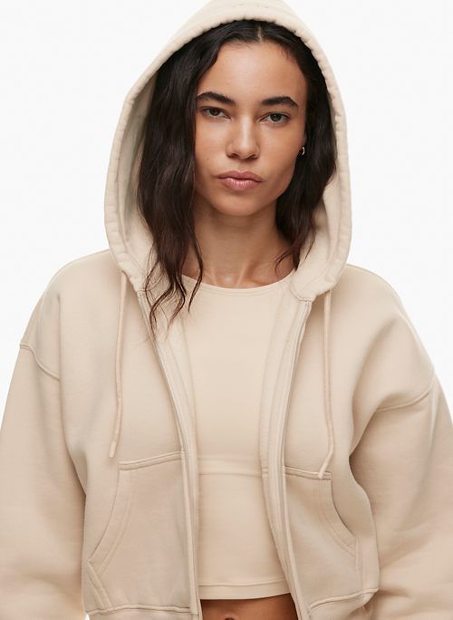 cozy fleece boyfriend boxy zip hoodie sold by Aritzia