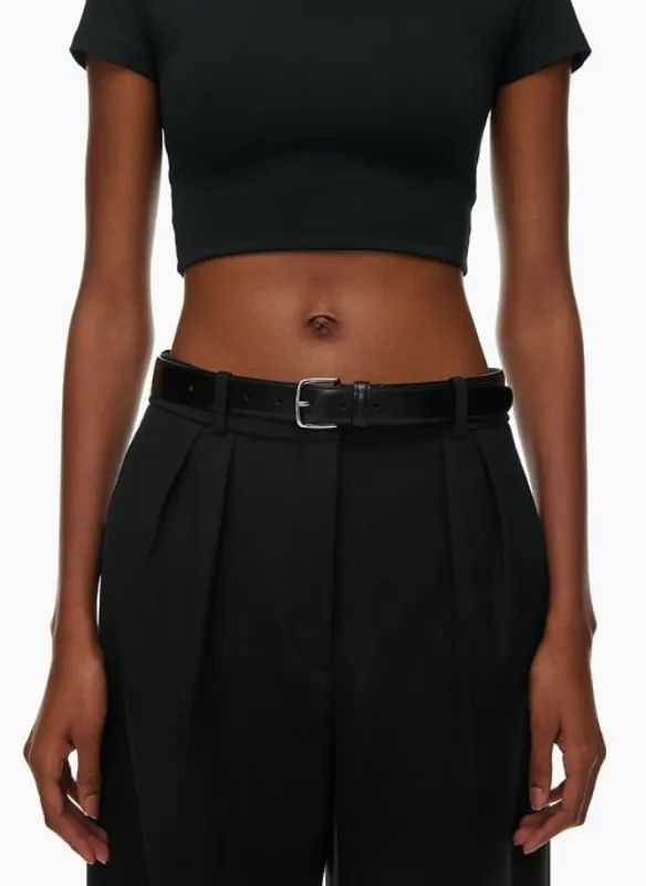 essential solid brass leather belt sold by Aritzia