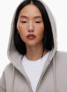 cozy fleece boyfriend boxy zip hoodie sold by Aritzia