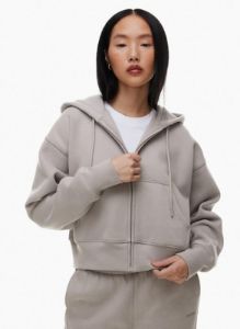 cozy fleece boyfriend boxy zip hoodie sold by Aritzia