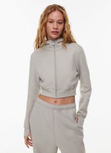 cozy fleece perfect shrunken zip hoodie sold by Aritzia