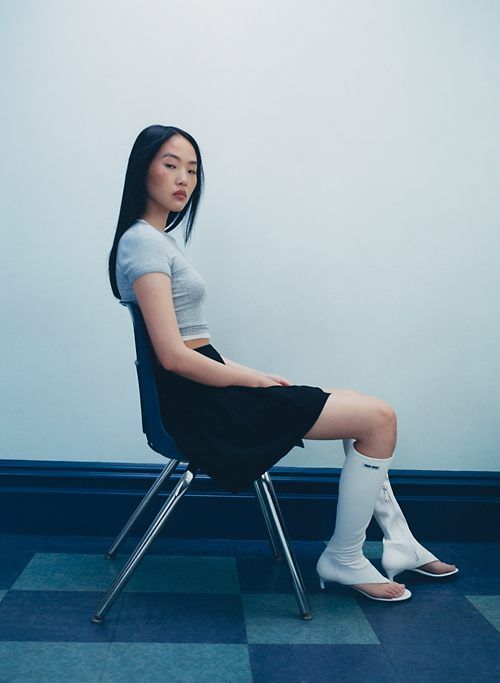 Sunday Best Women's Olive Micro Pleated Skirt in Black size 8 sold by Aritzia product image thumbnail 6