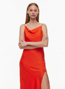 fonda satin dress sold by Aritzia