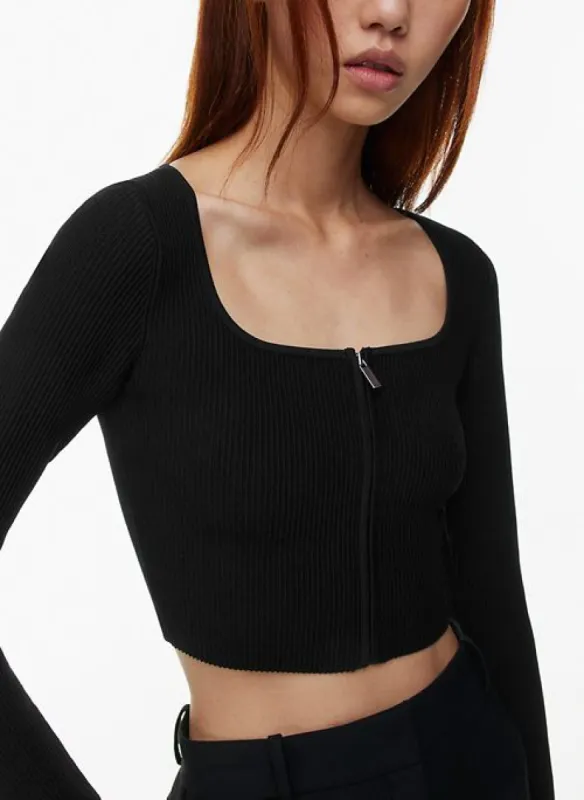 sculpt knit regen zip-up sold by Aritzia
