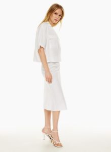 slip linen midi skirt sold by Aritzia