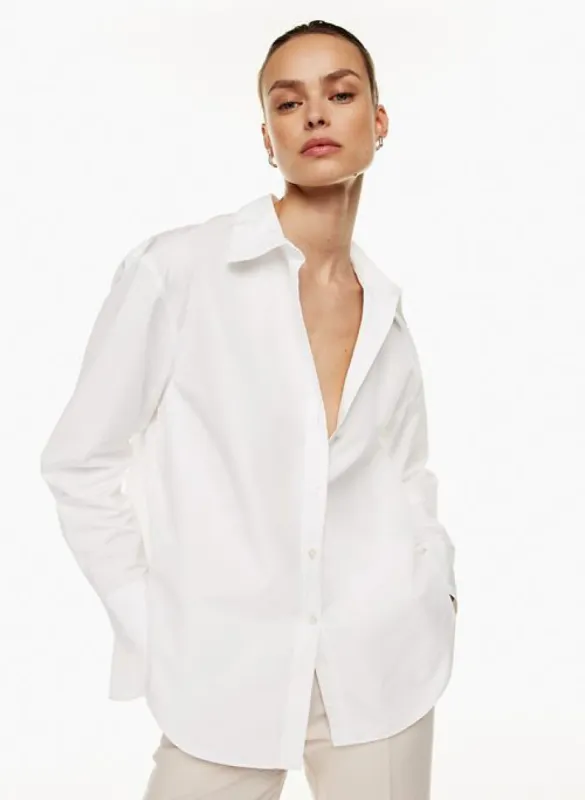 essential poplin relaxed shirt sold by Aritzia