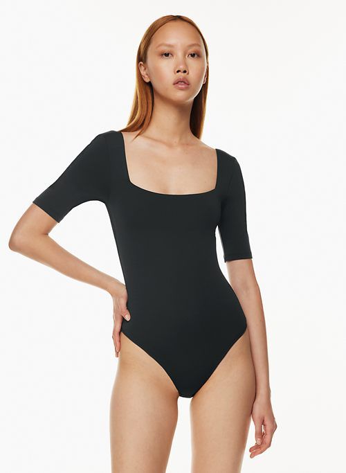 contour squareneck halfsleeve bodysuit sold by Aritzia