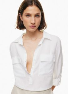 utility polo blouse sold by Aritzia