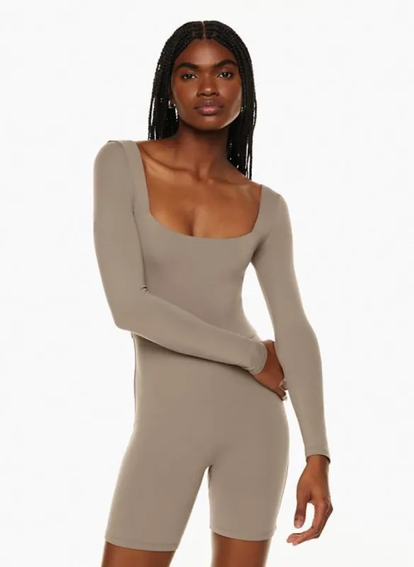 contour squareneck longsleeve romper sold by Aritzia