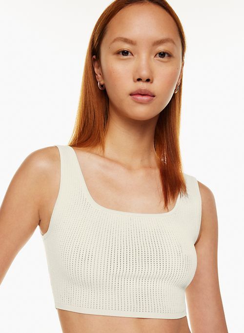sculpt knit squareneck cropped tank sold by Aritzia