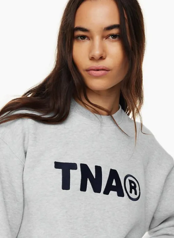 cozy fleece boyfriend crew sweatshirt sold by Aritzia