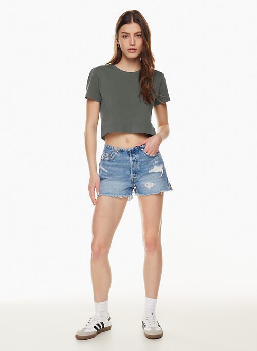 501 mini waist jean short sold by Aritzia