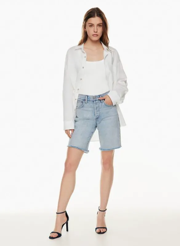 the yoko hi-rise long jean short sold by Aritzia