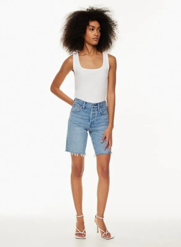 the yoko hi-rise long jean short sold by Aritzia