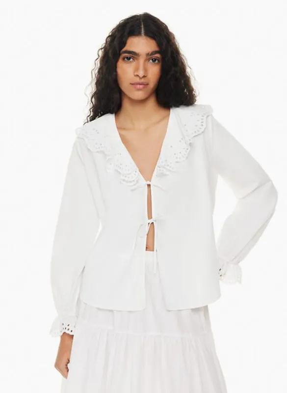 carmela poplin blouse sold by Aritzia
