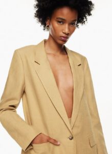 generation linen blazer sold by Aritzia