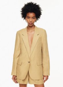 generation linen blazer sold by Aritzia