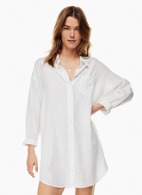 relaxed linen dress sold by Aritzia