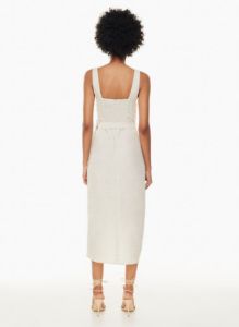 saturn linen midi dress sold by Aritzia