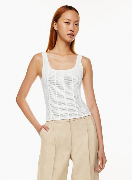 sculpt knit squareneck tank sold by Aritzia