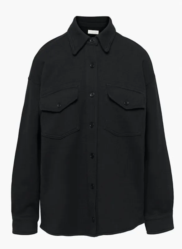 busy shirt jacket sold by Aritzia