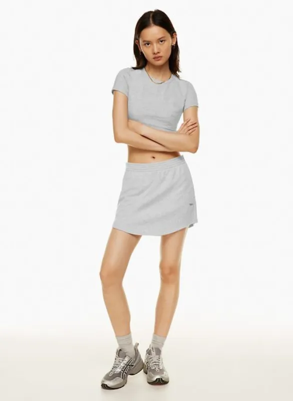 terry fleece mini skirt sold by Aritzia