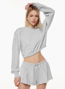terry fleece perfect cinch sweatshirt sold by Aritzia