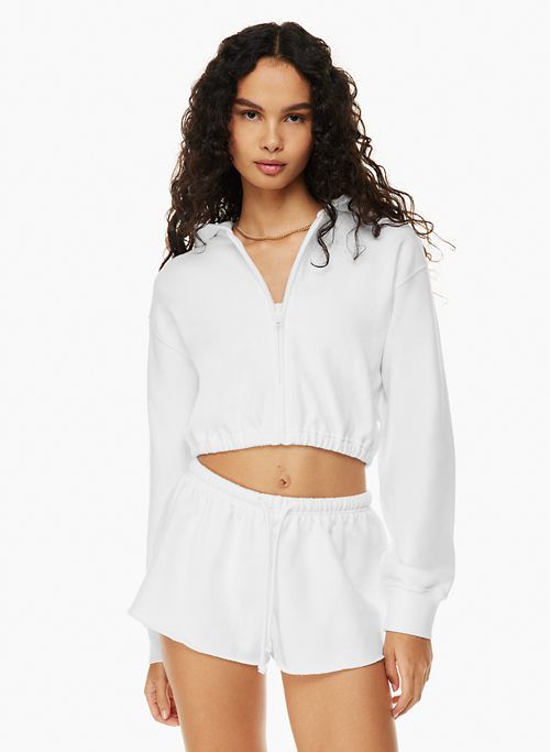 terry fleece perfect cinch zip hoodie sold by Aritzia