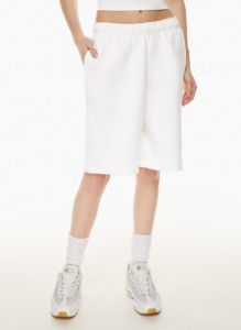 cozy fleece mega knee sweatshort sold by Aritzia