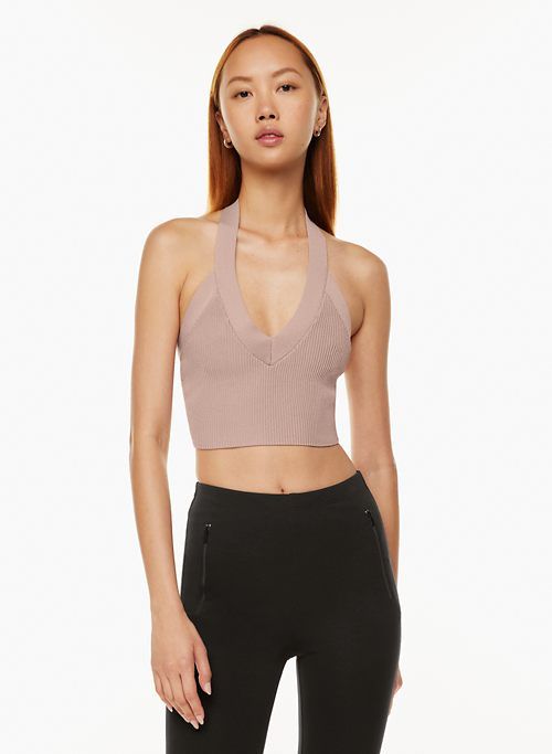griffith sculpt knit halter top sold by Aritzia