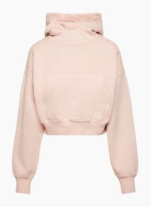 cozy fleece mega shrunken snorkel hoodie sold by Aritzia