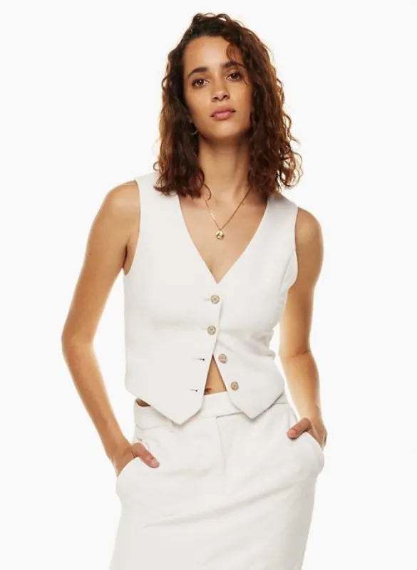 stucco vest sold by Aritzia